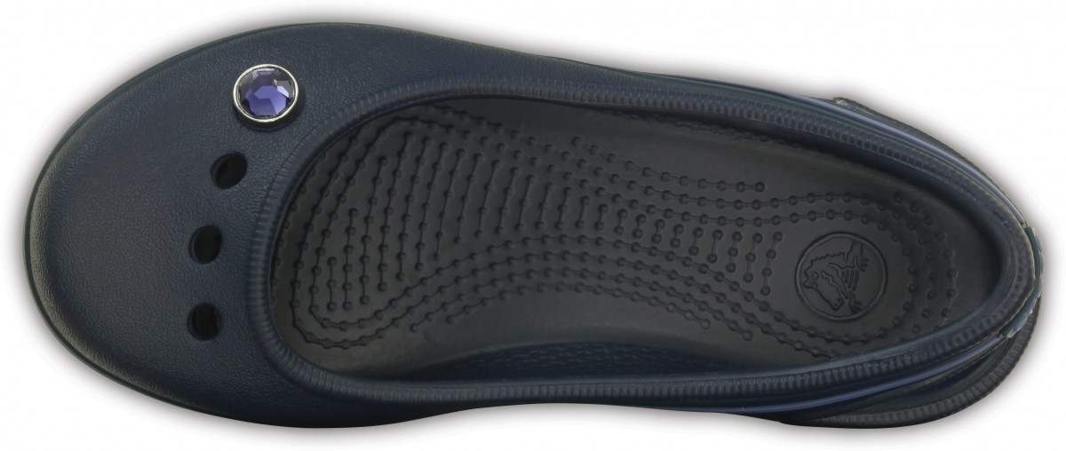 Balerini Crocs Kids\' Genna II Gem Flat Albastru - Navy/Bijou Blue - 2 | YEO