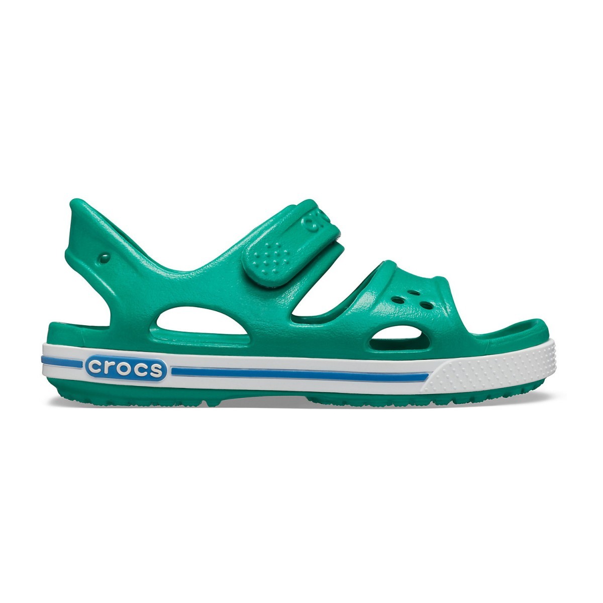 Sandale Crocs Crocband II Sandal Kids Verde – Deep Green/Prep Blue BLUE imagine 2022