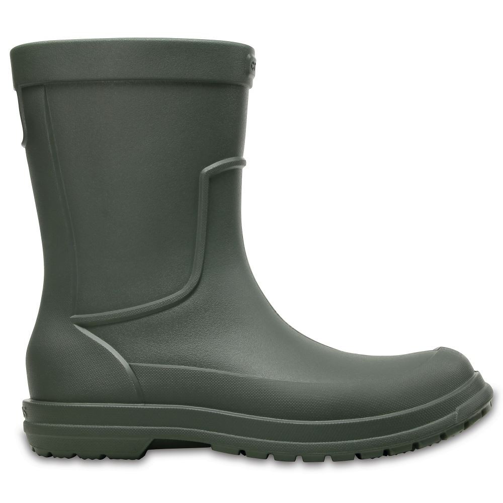Cizme crocs allcast rain boot verde - dusty olive