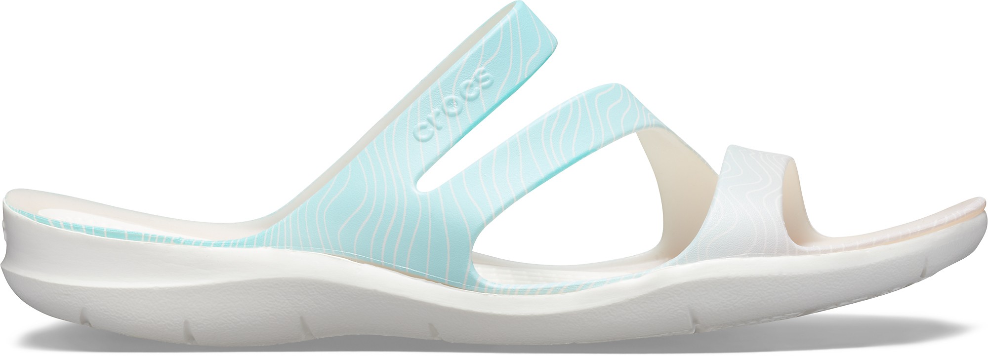 Papuci Crocs Swiftwater Seasonal Graphic Sandal Albastru deschis - Pool Ombre/White