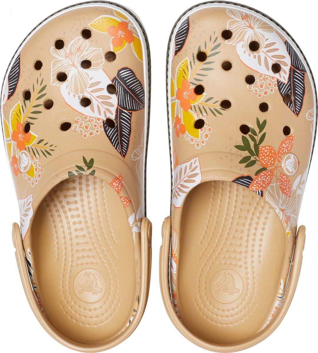 Saboti Crocs Crocband Botanical Print Clog Maro - Tan/White - 2 | YEO