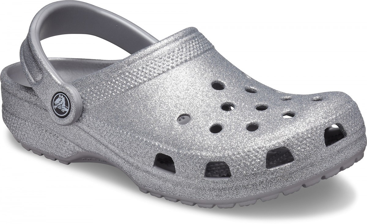 Saboți Crocs Classic Glitter Clog Argintiu - Silver - 1 | YEO