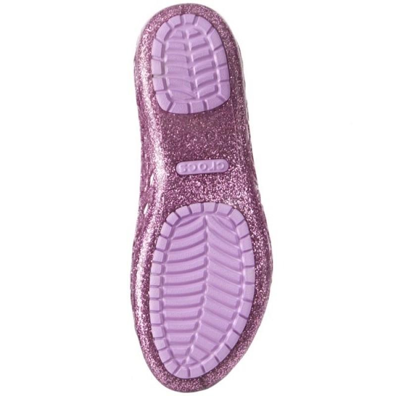 Balerini Crocs Kids\' Isabella Glitter Flat GS Mov - Wild Orchid - 3 | YEO