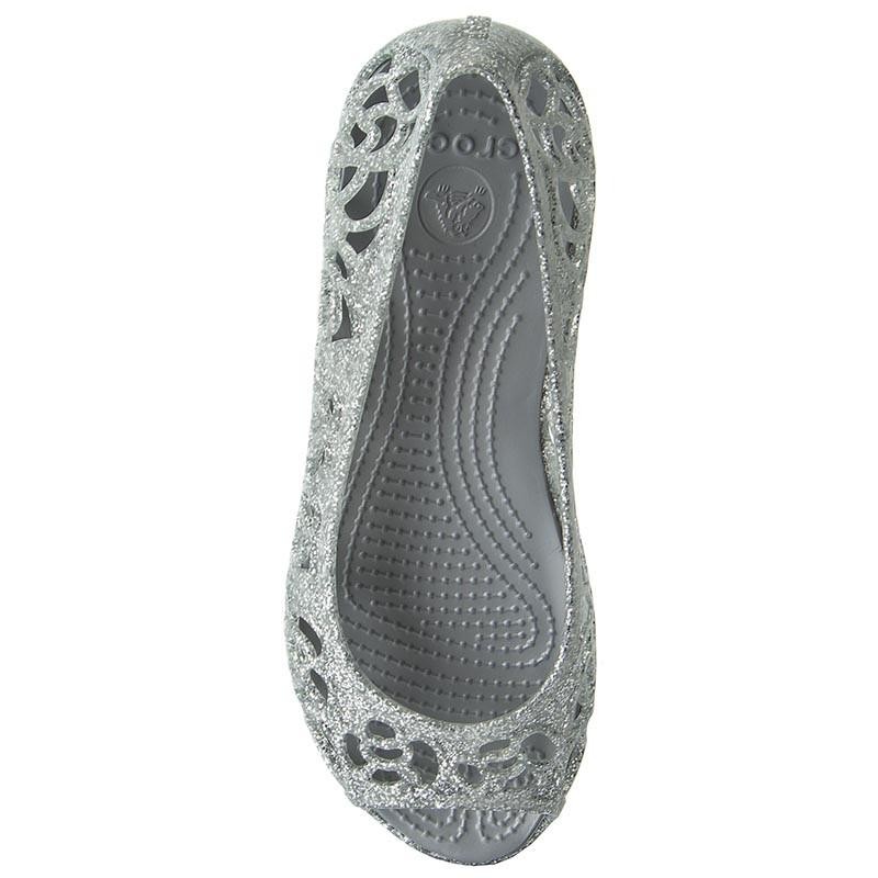 Balerini Crocs Kids\' Isabella Glitter Flat GS Argintiu - Silver - 1 | YEO