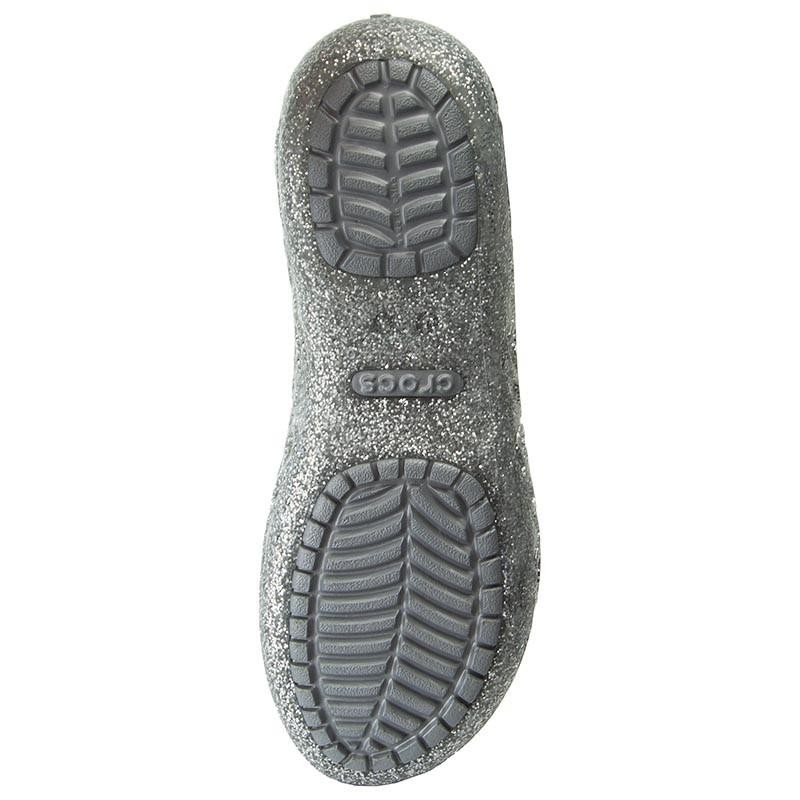 Balerini Crocs Kids\' Isabella Glitter Flat GS Argintiu - Silver - 2 | YEO