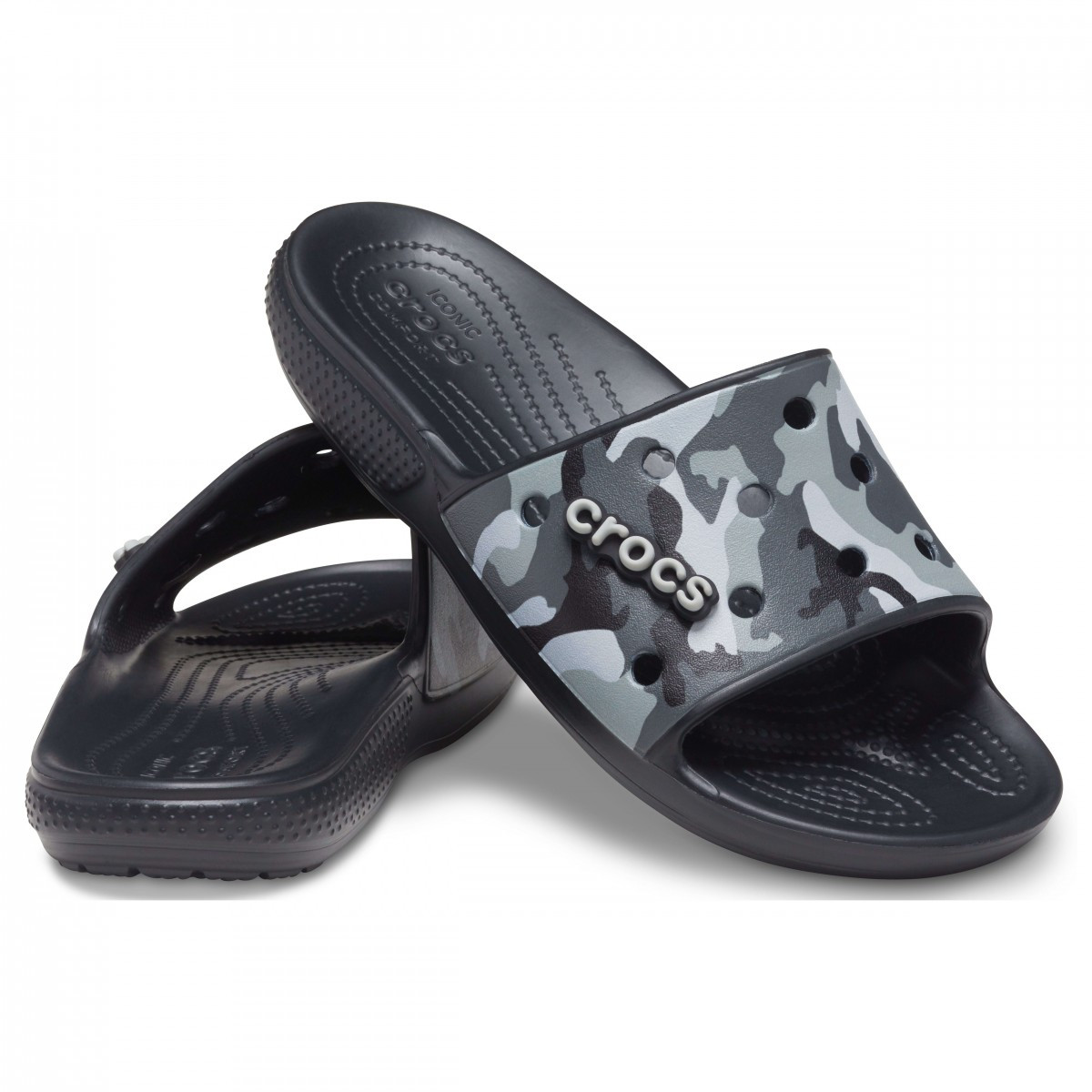 Papuci Classic Crocs Printed Camo Slide Negru - Black