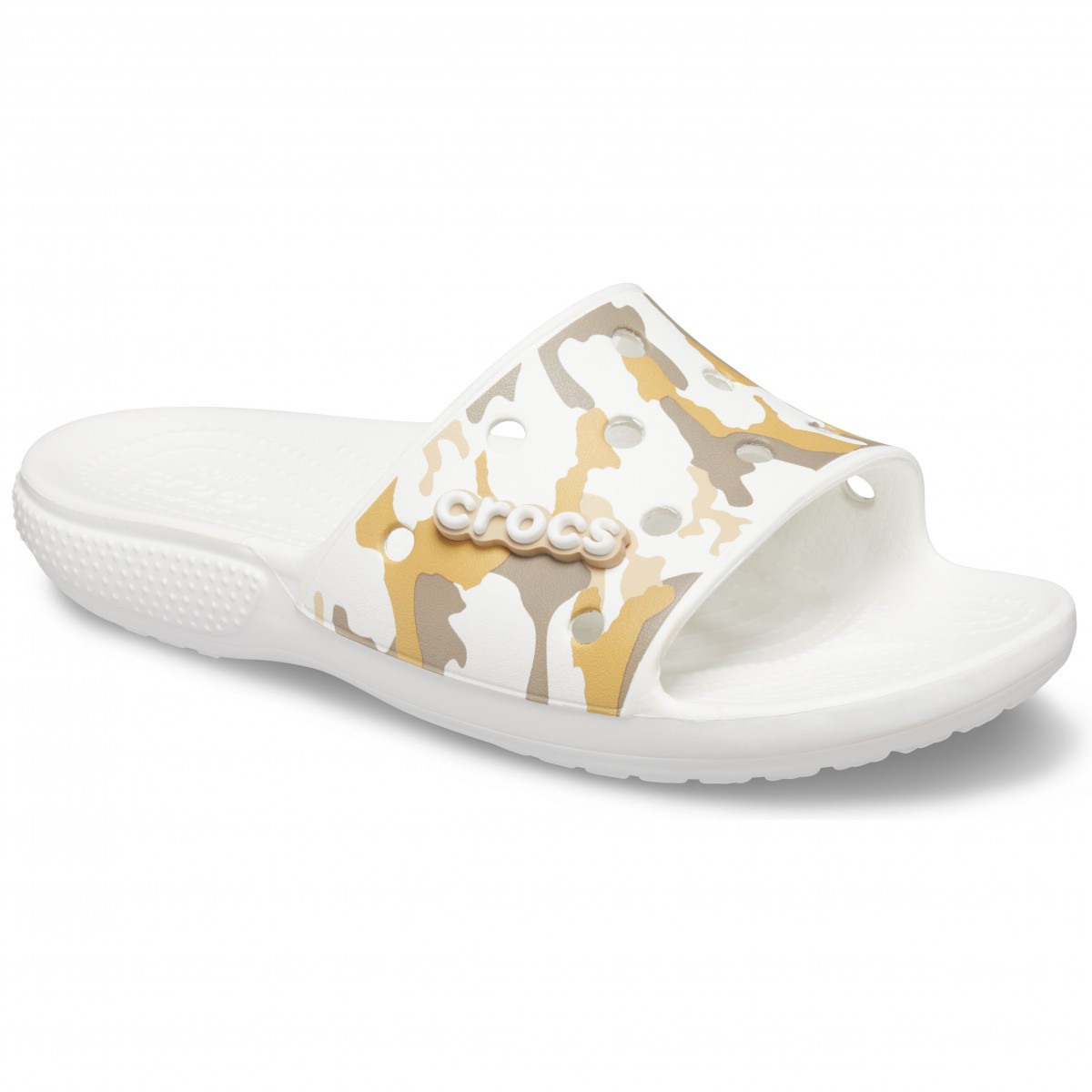 Papuci Classic Crocs Printed Camo Slide Alb - White/Multi - 3 | YEO