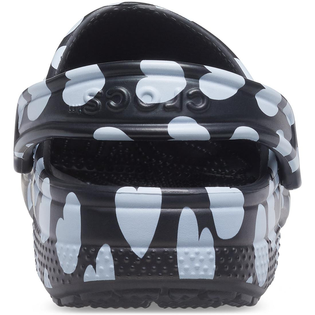 Saboti Classic Crocs Heart Print Clog Negru - Black/White - 2 | YEO