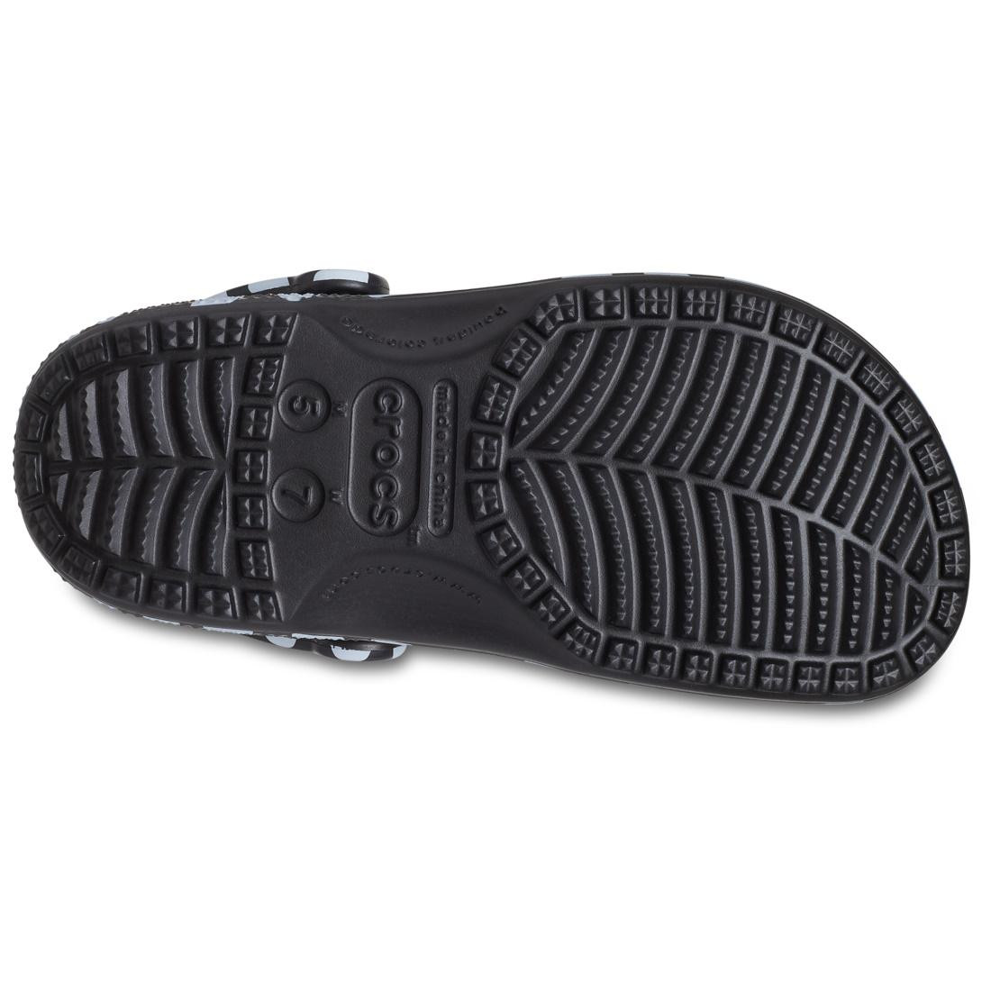 Saboti Classic Crocs Heart Print Clog Negru - Black/White - 3 | YEO