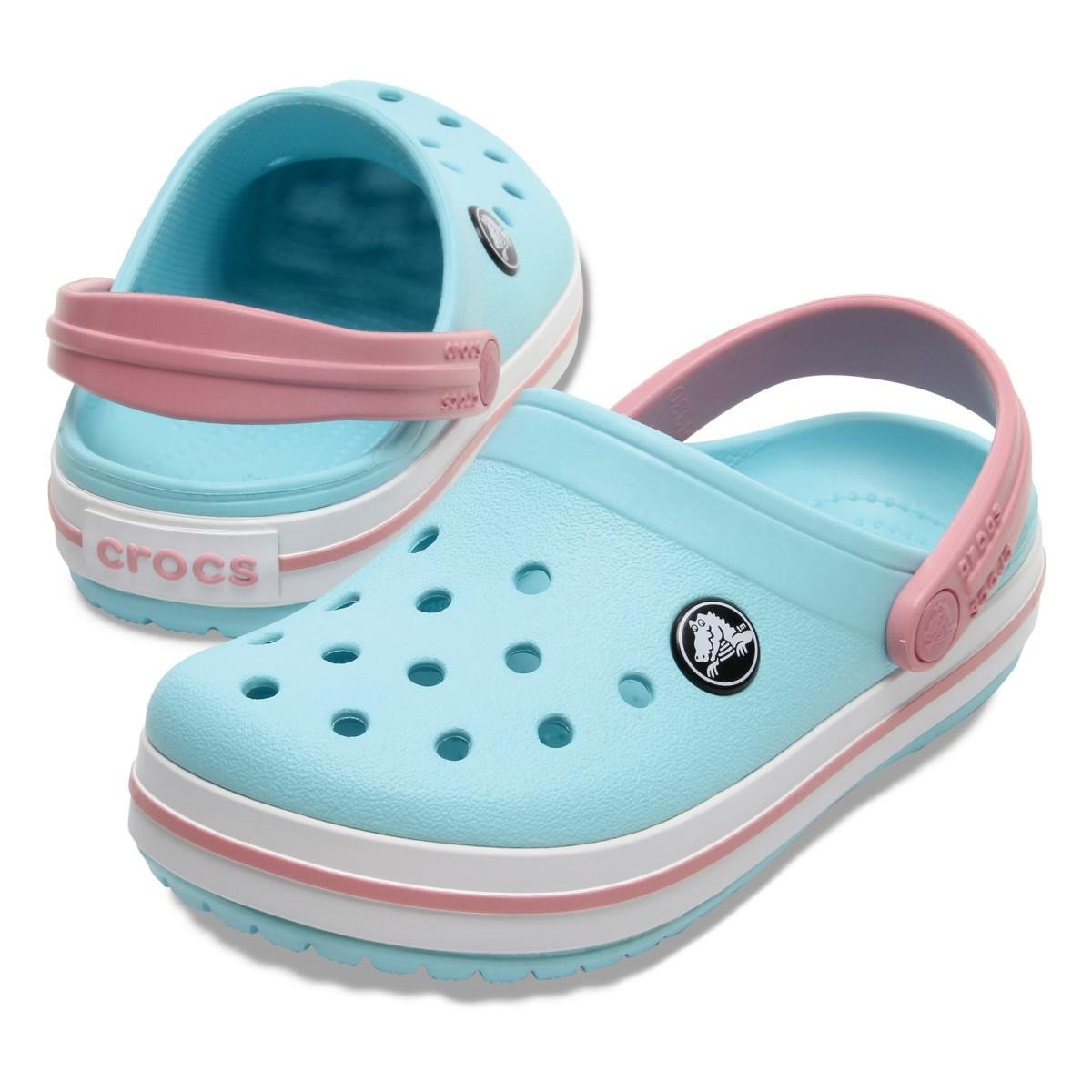 Saboți Crocs Crocband Kid\'s New Clog Albastru - Ice Blue/White - 5 | YEO