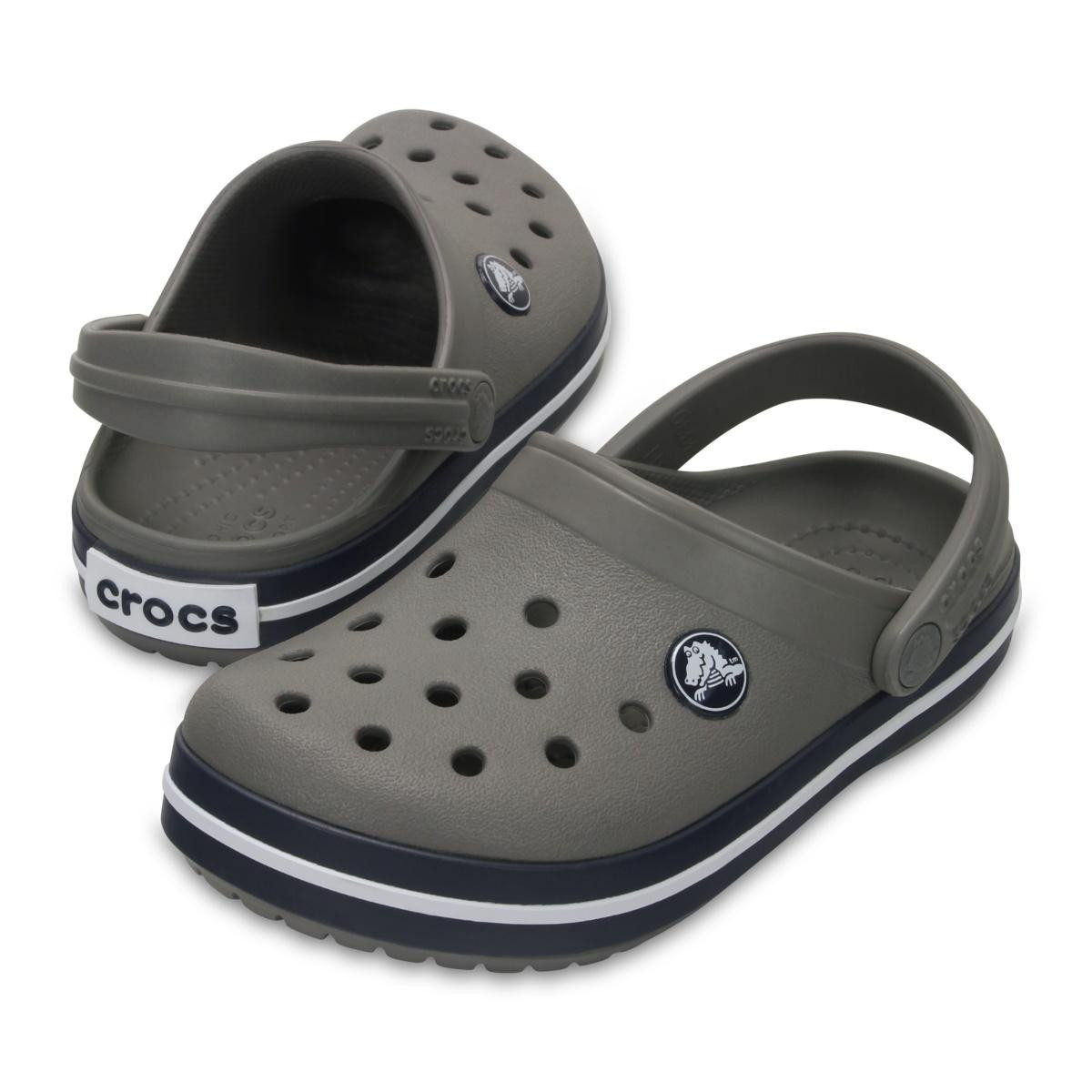 Saboți Crocs Crocband Kid\'s New Clog Gri - Smoke/Navy - 5 | YEO