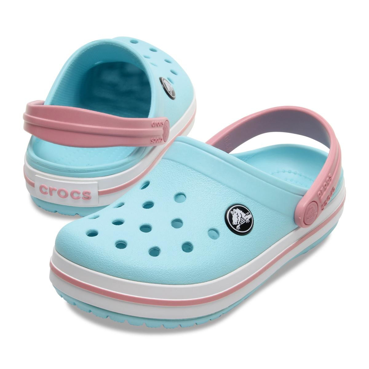 Saboți Crocs Crocband Toddlers New Clog Albastru - Ice Blue/White