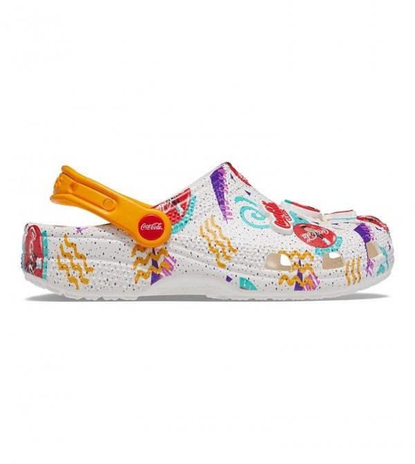 Saboți CocaCola X Classic Crocs 90s Clog Alb – White/Multi 90's