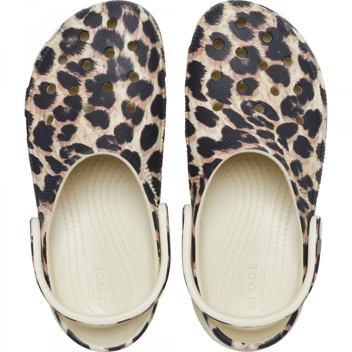 Saboti Crocs Classic Platform Animal Remix Clog Multi - Bone Leopard - 4 | YEO
