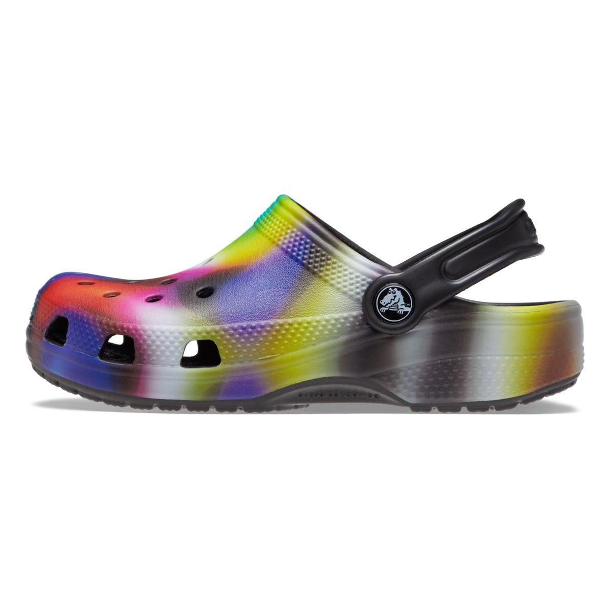 Saboti Crocs Classic Classic Solarized Clog Kids Negru - Black/Multi - 2 | YEO
