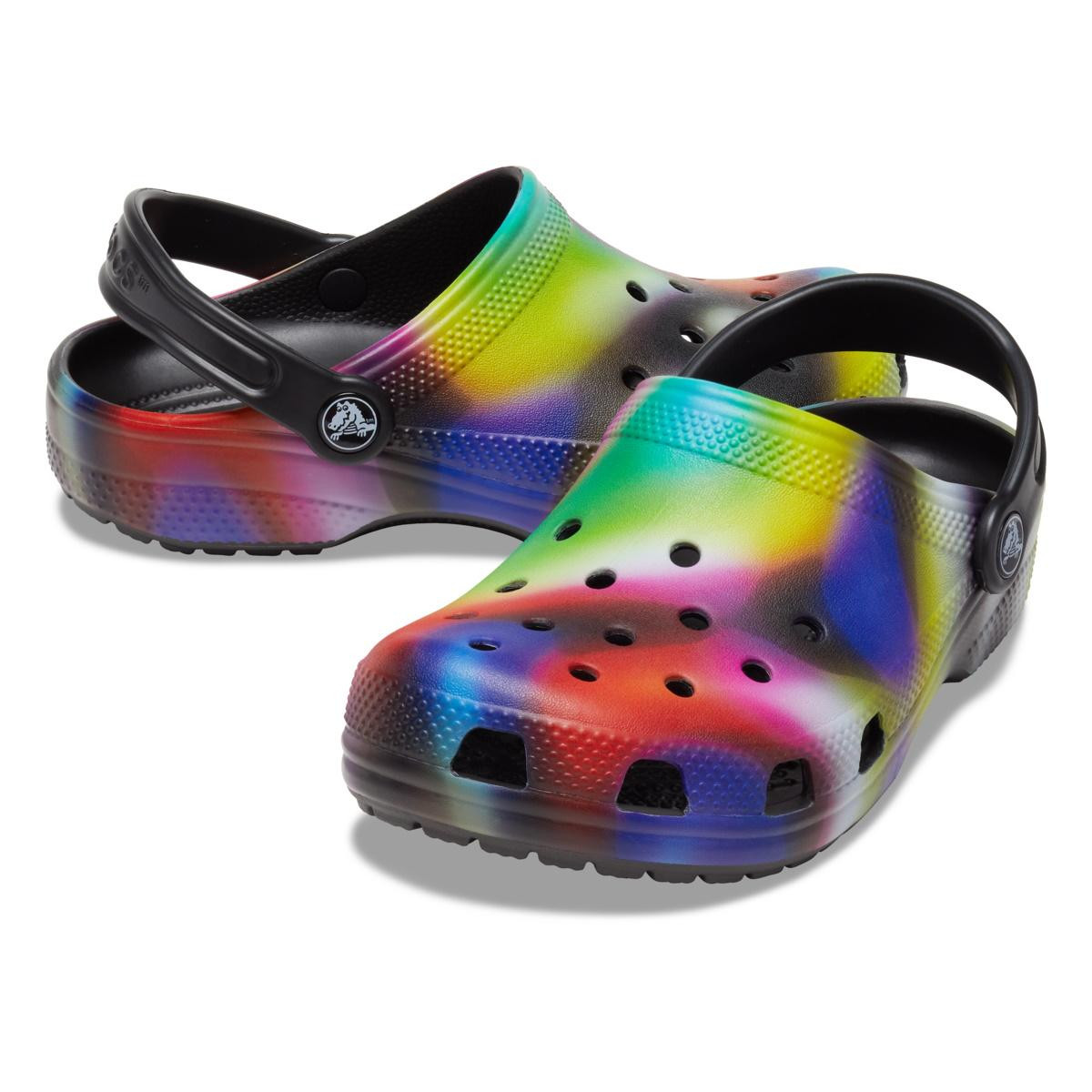 Saboti Crocs Classic Classic Solarized Clog Kids Negru - Black/Multi - 4 | YEO