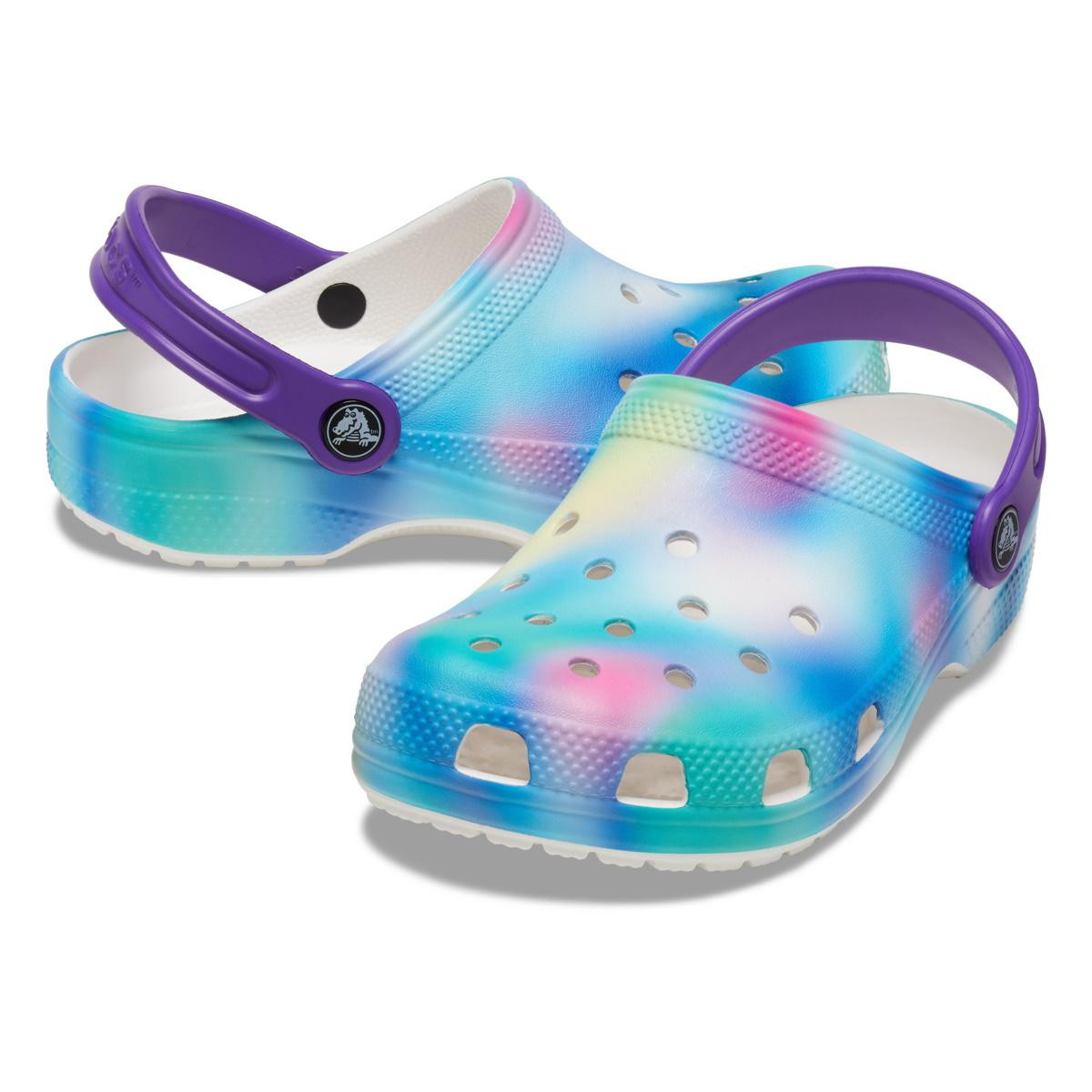 Saboti Crocs Classic Classic Solarized Clog Kids Alb - White/Multi - 4 | YEO