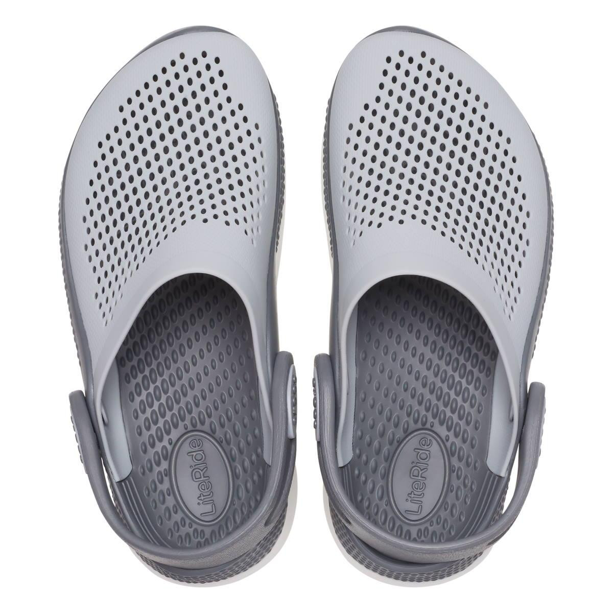 Saboți Crocs LiteRide 360 Clog Kids Gri - Light Grey/Slate Grey - 4 | YEO