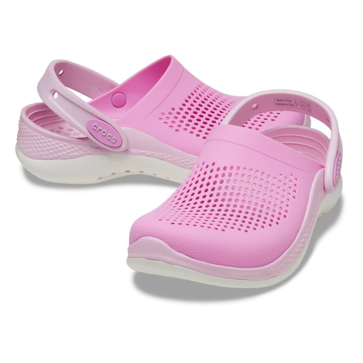 Saboți Crocs LiteRide 360 Clog Kids Roz - Taffy Pink/Ballerina Pink