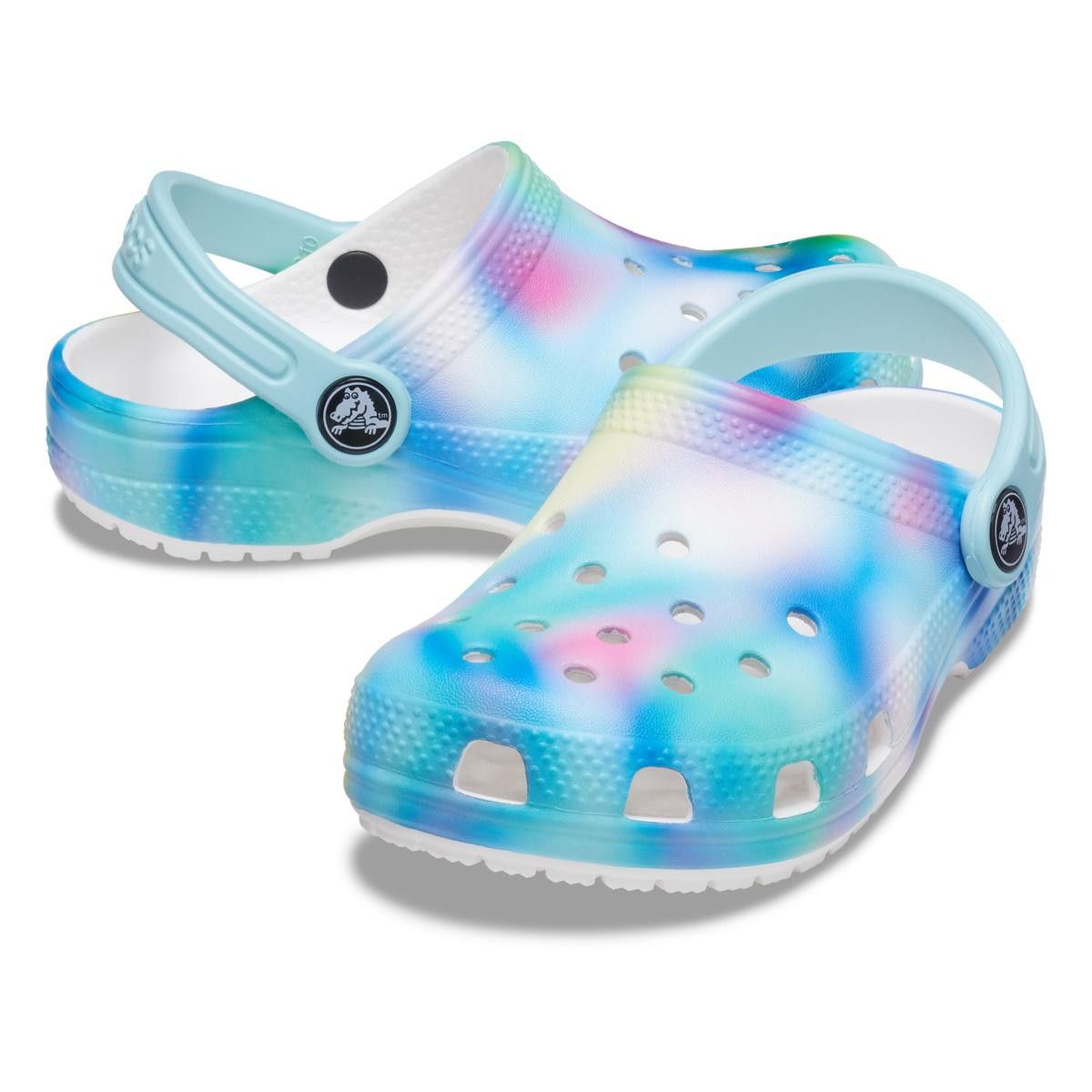 Saboti Crocs Classic Classic Solarized Clog Toddlers Alb - White/Multi - 4 | YEO
