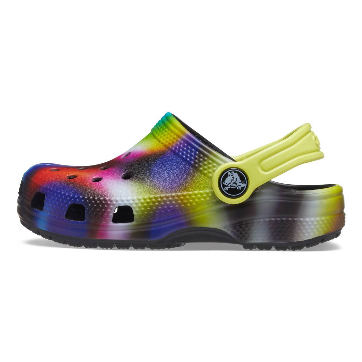 Saboti Crocs Classic Classic Solarized Clog Toddlers Negru - Black/Multi - 2 | YEO