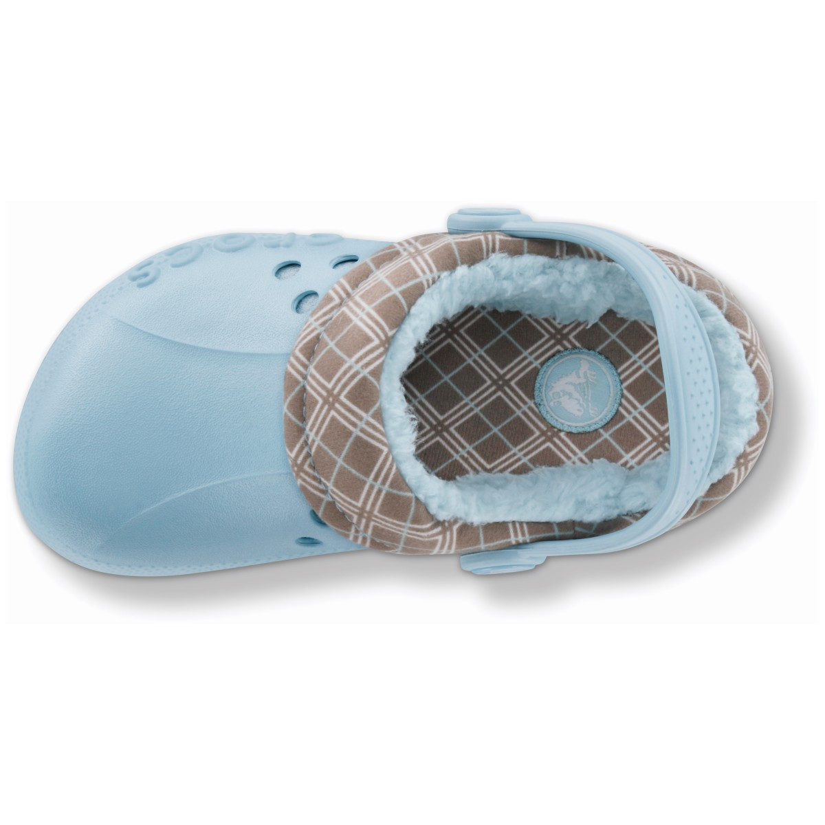 Saboti Crocs Blitzen Winter Plaid Kids Albastru deschis - Sky Blue/Mushroom - 2 | YEO