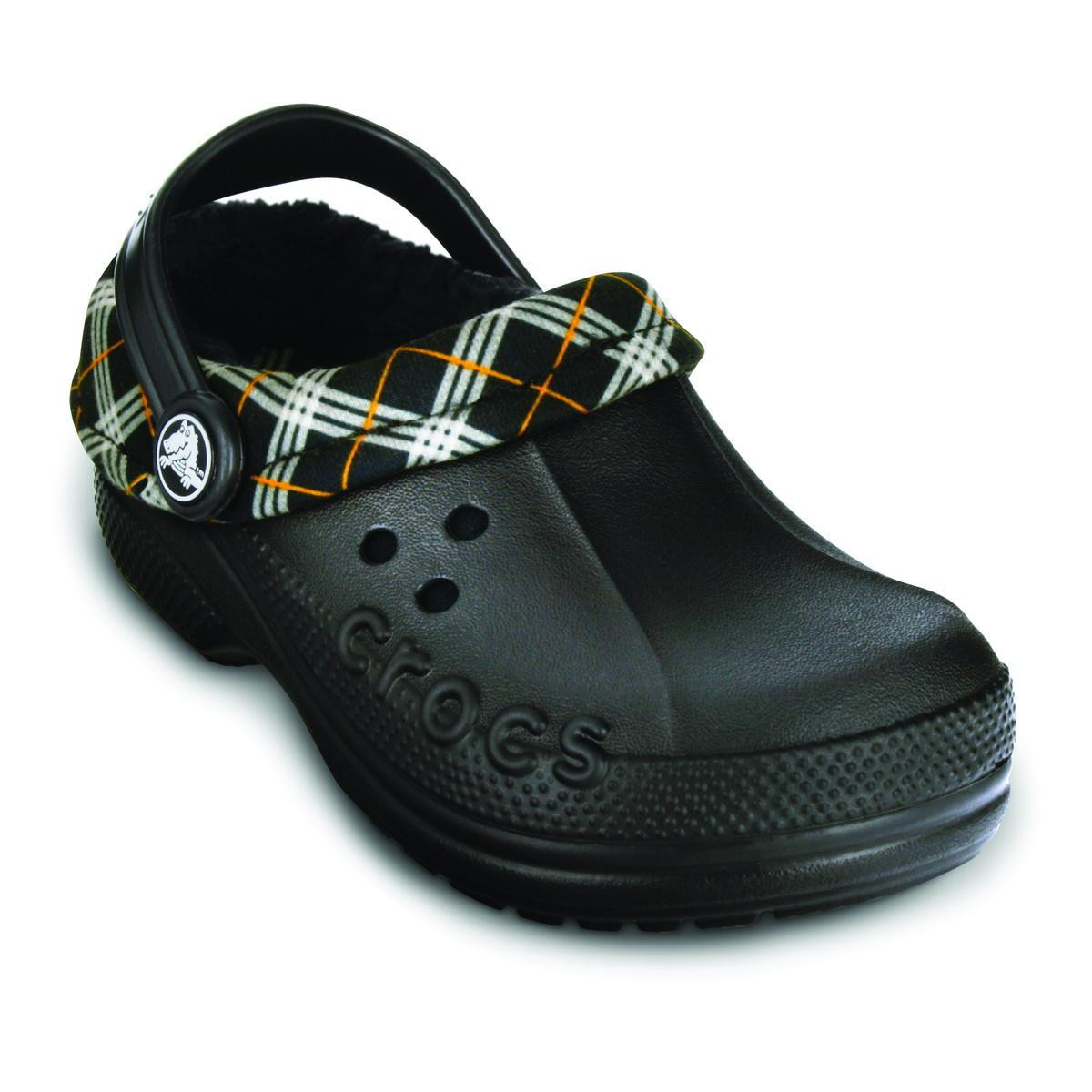 Saboti Crocs Blitzen Winter Plaid Kids Negru - Black/Black - 1 | YEO
