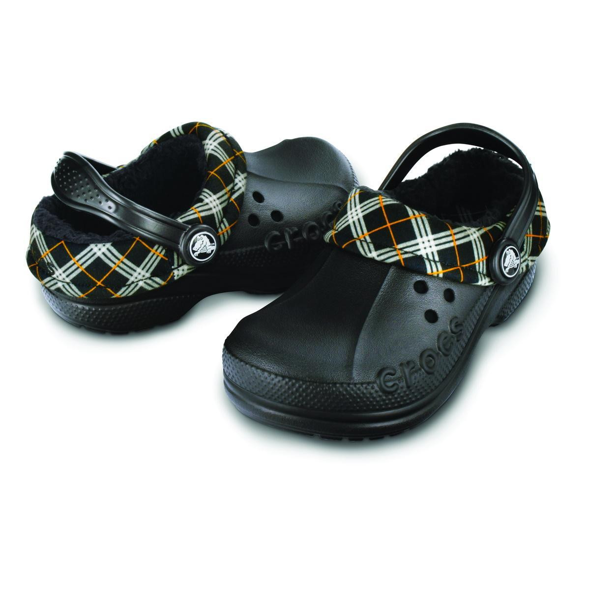 Saboti Crocs Blitzen Winter Plaid Kids Negru - Black/Black - 5 | YEO