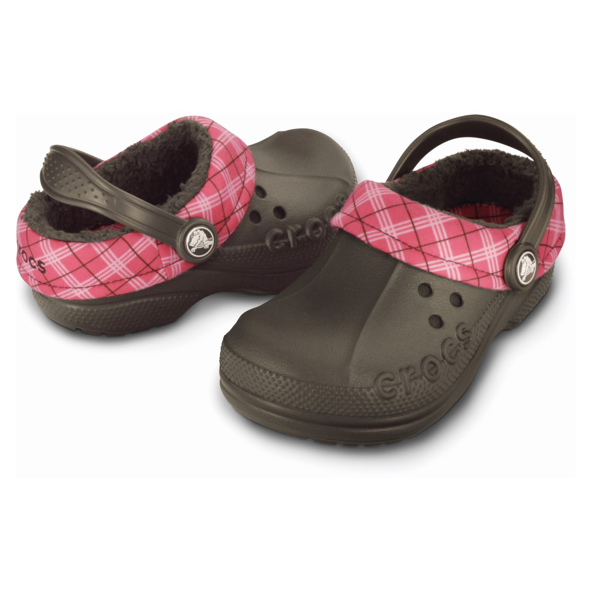 Saboti Crocs Blitzen Winter Plaid Kids Maro - Espresso/Blush - 5 | YEO