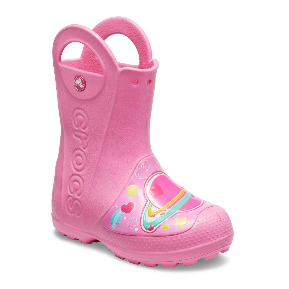 Cizme Crocs Girls' Fun Lab Galactic Hearts Rain Boot