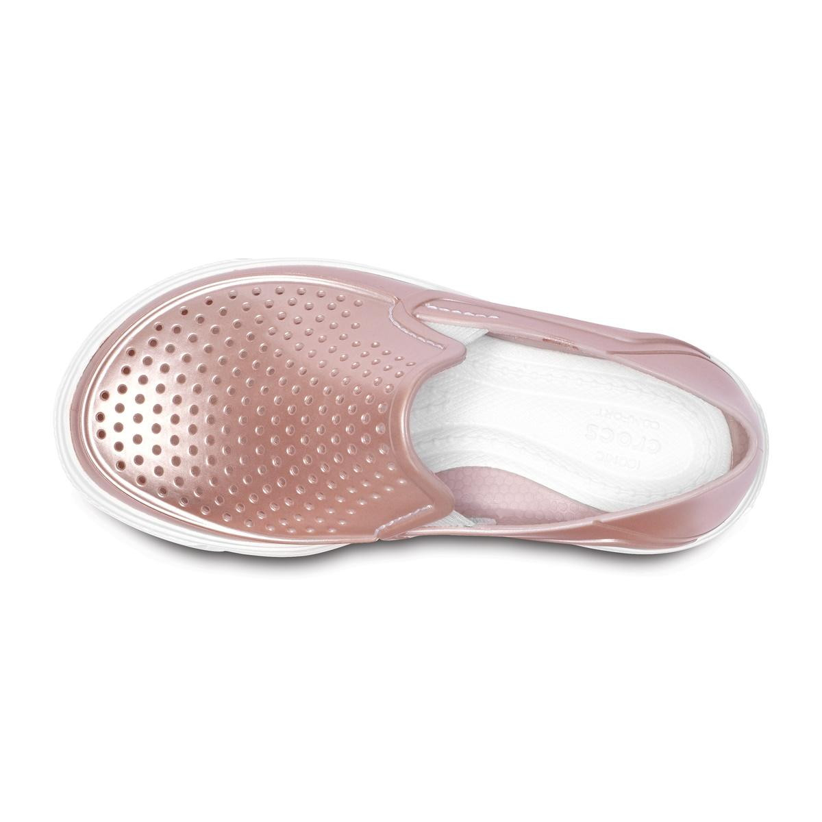 Pantofi Crocs Kids\' CitiLane Roka Metallic Slip-On Roz - Rose Dust - 4 | YEO