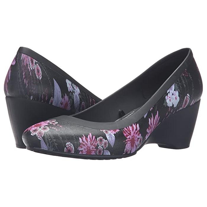 Pantofi Crocs Lina Lina Wedge Heels Negru - Black/Plum - 3 | YEO