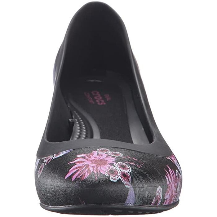 Pantofi Crocs Lina Lina Wedge Heels Negru - Black/Plum - 4 | YEO