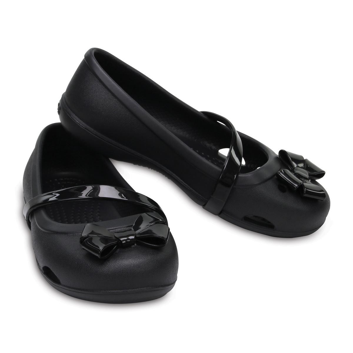 Balerini Crocs Kids\' Lina Flat Negru - Black - 4 | YEO
