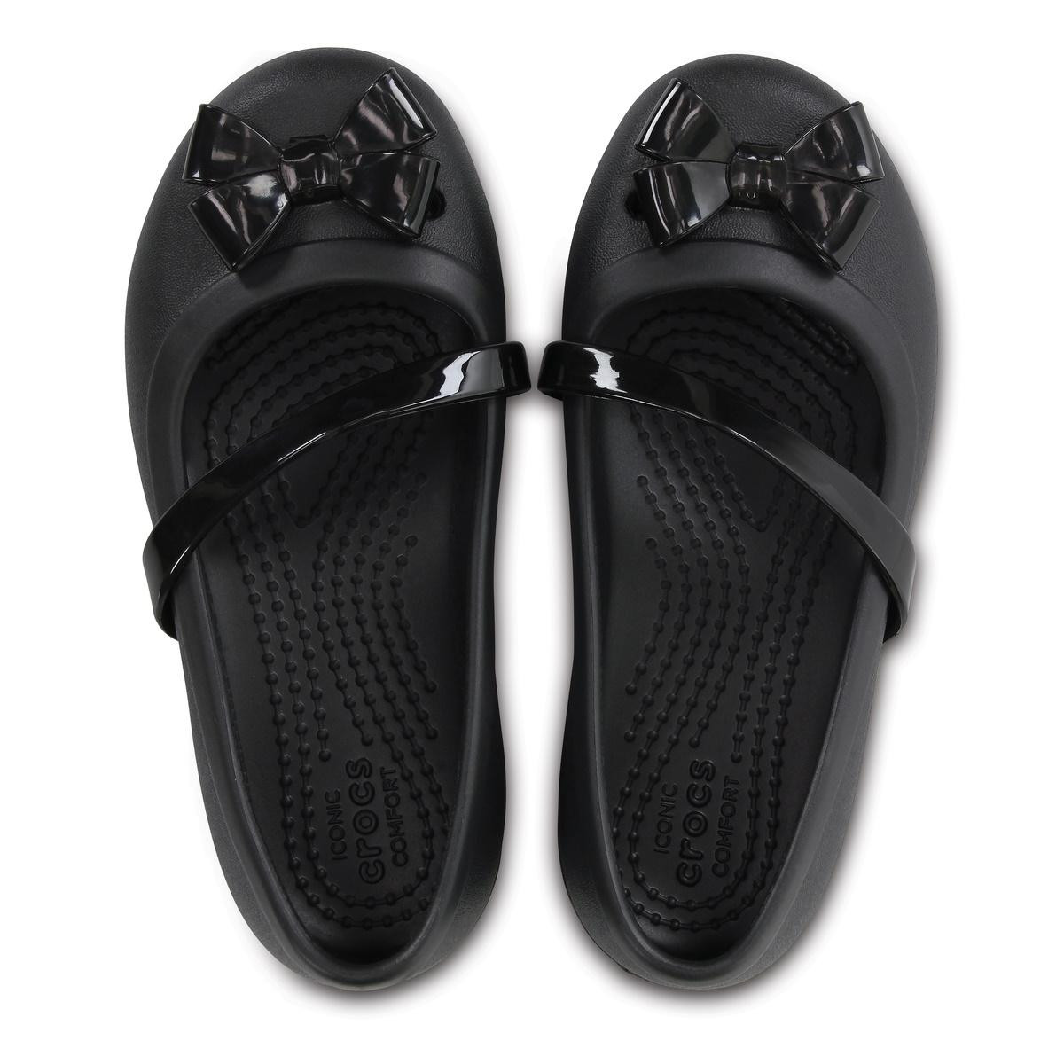 Balerini Crocs Kids\' Lina Flat Negru - Black - 5 | YEO