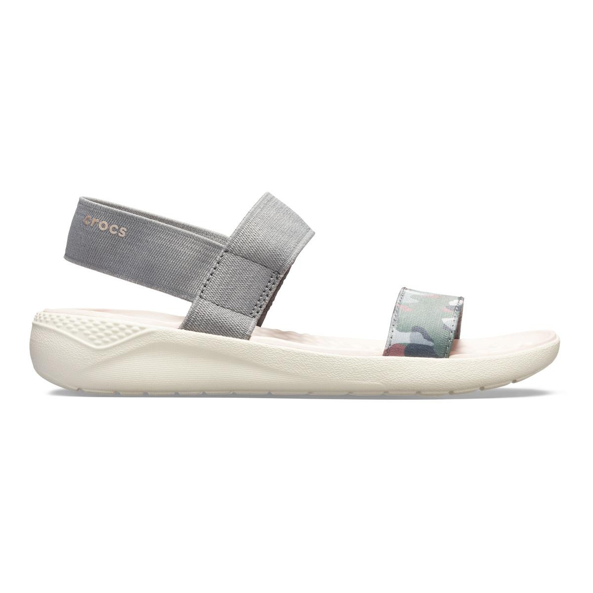 Sandale Crocs LiteRide Graphic Sandal Gri – Charcoal/Stucco Charcoal/Stucco imagine 2022