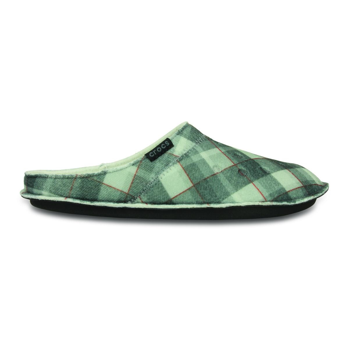 Papuci de casa Crocs Classic Plaid Slipper Negru – Black/Oatmeal Bărbaţi