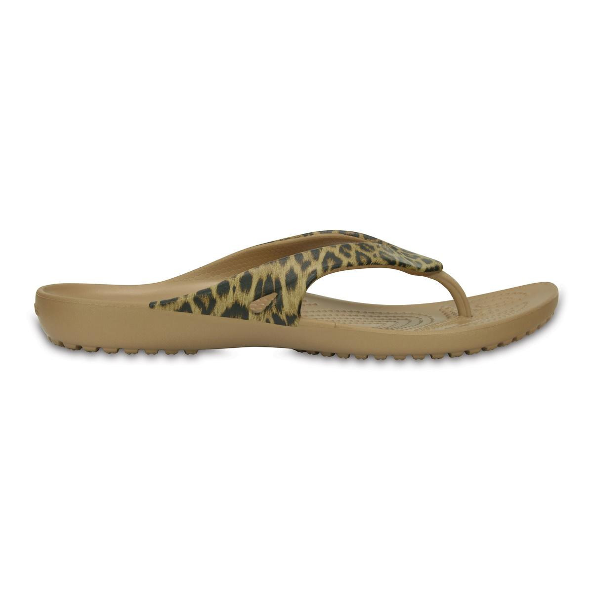 Slapi crocs kadee ii leopard print flip