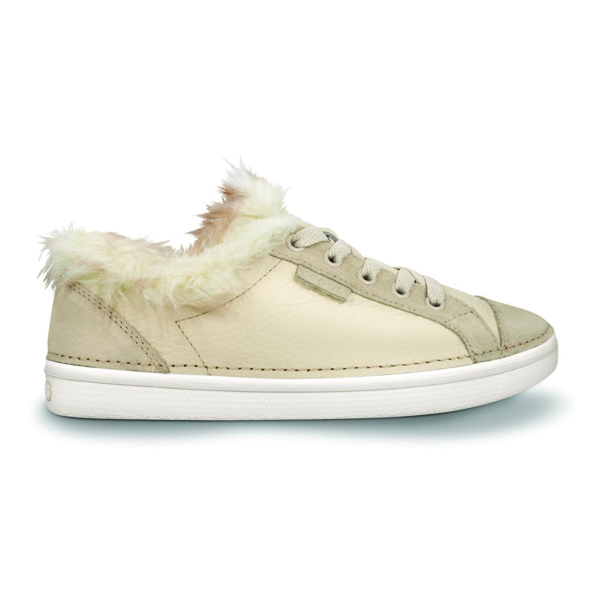 Pantofi Crocs Women\'s Hover Lace Up Fur Bej - Stucco/Oyster