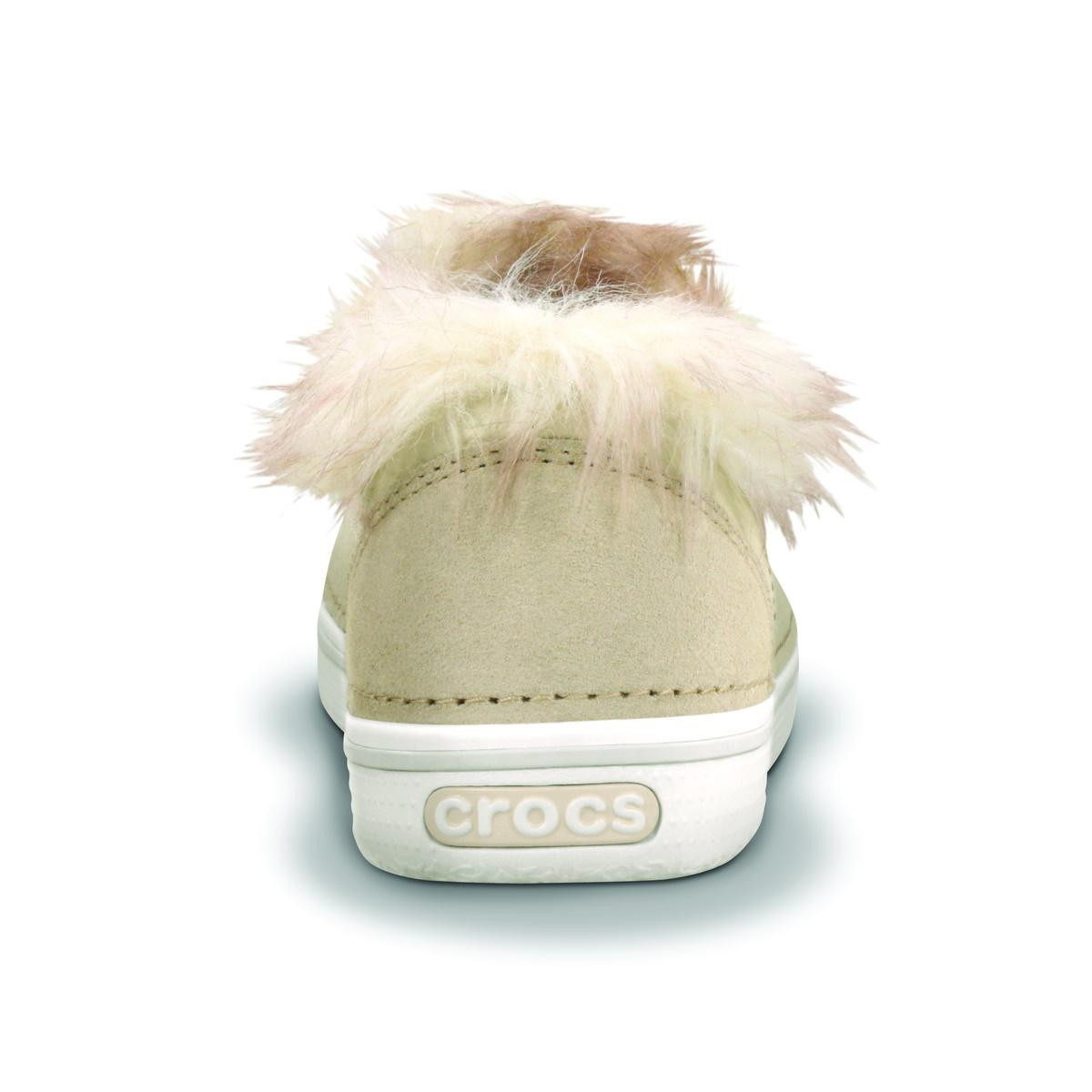 Pantofi Crocs Women\'s Hover Lace Up Fur Bej - Stucco/Oyster - 2 | YEO