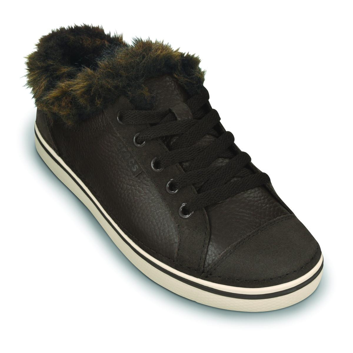 Pantofi Crocs Women\'s Hover Lace Up Fur Maro - Espresso/Stucco - 1 | YEO