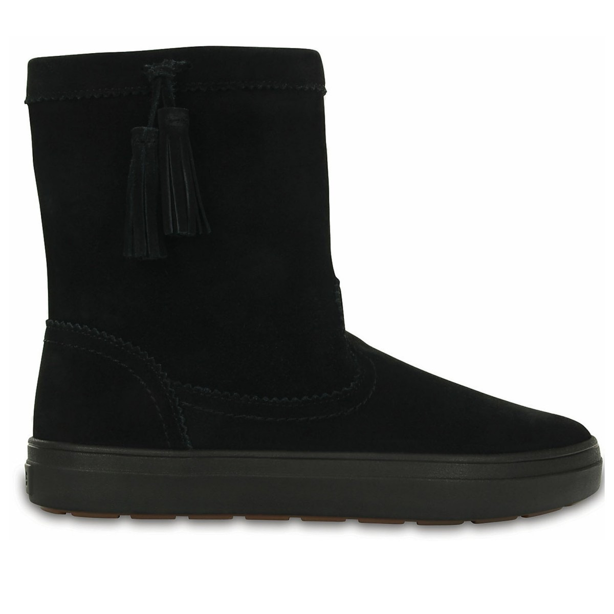 Cizme Crocs Lodge Point Suede Pullon Boot Negru – Black Black imagine 2022