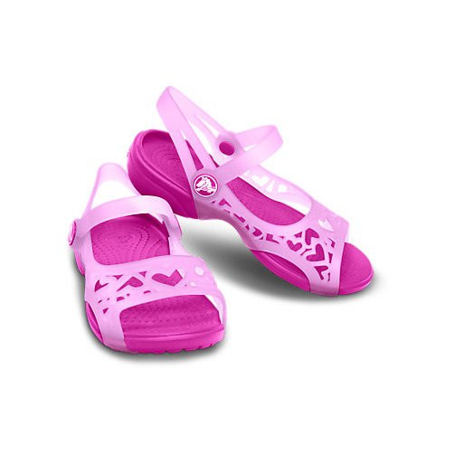 Sandale Crocs copii Adrina Hearts Sandal Roz - Neon Magenta/Carnation - 1 | YEO