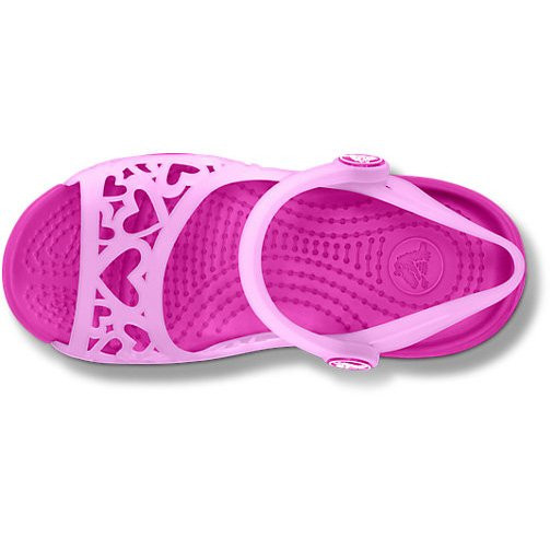 Sandale Crocs copii Adrina Hearts Sandal Roz - Neon Magenta/Carnation - 2 | YEO