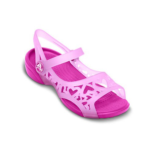 Sandale Crocs copii Adrina Hearts Sandal Roz - Neon Magenta/Carnation - 4 | YEO