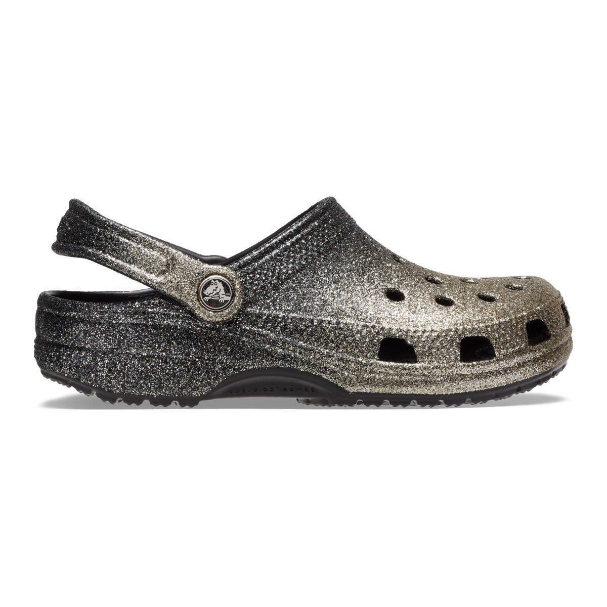 Saboți Crocs Classic Women’s Ombre Glitter Clog Negru – Black/Gold Black/Gold