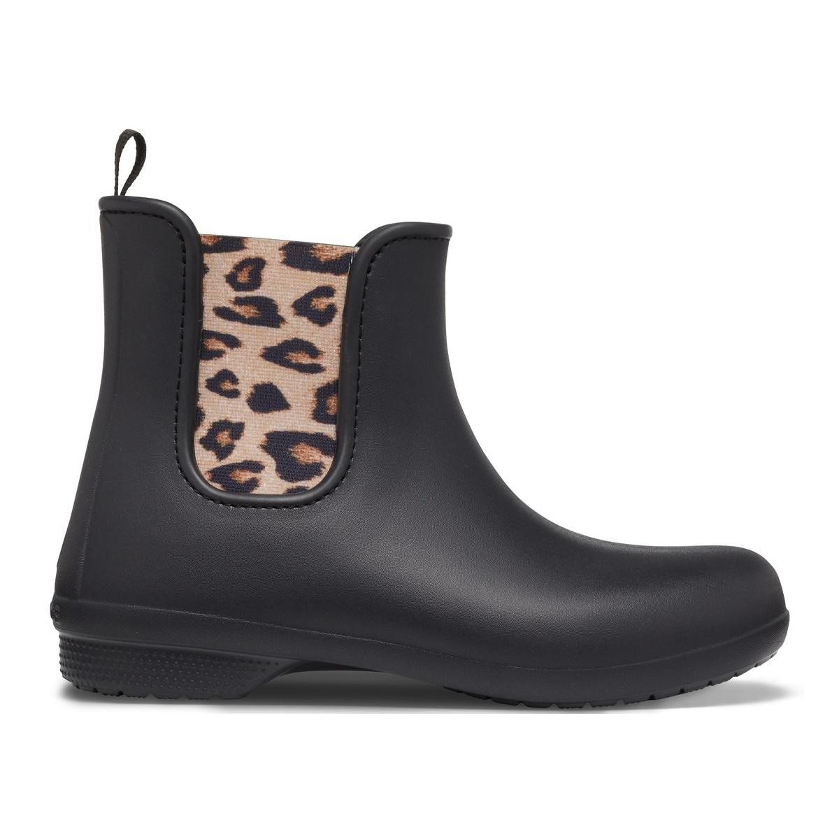 Cizme crocs freesail chelsea boot negru - leopard/black