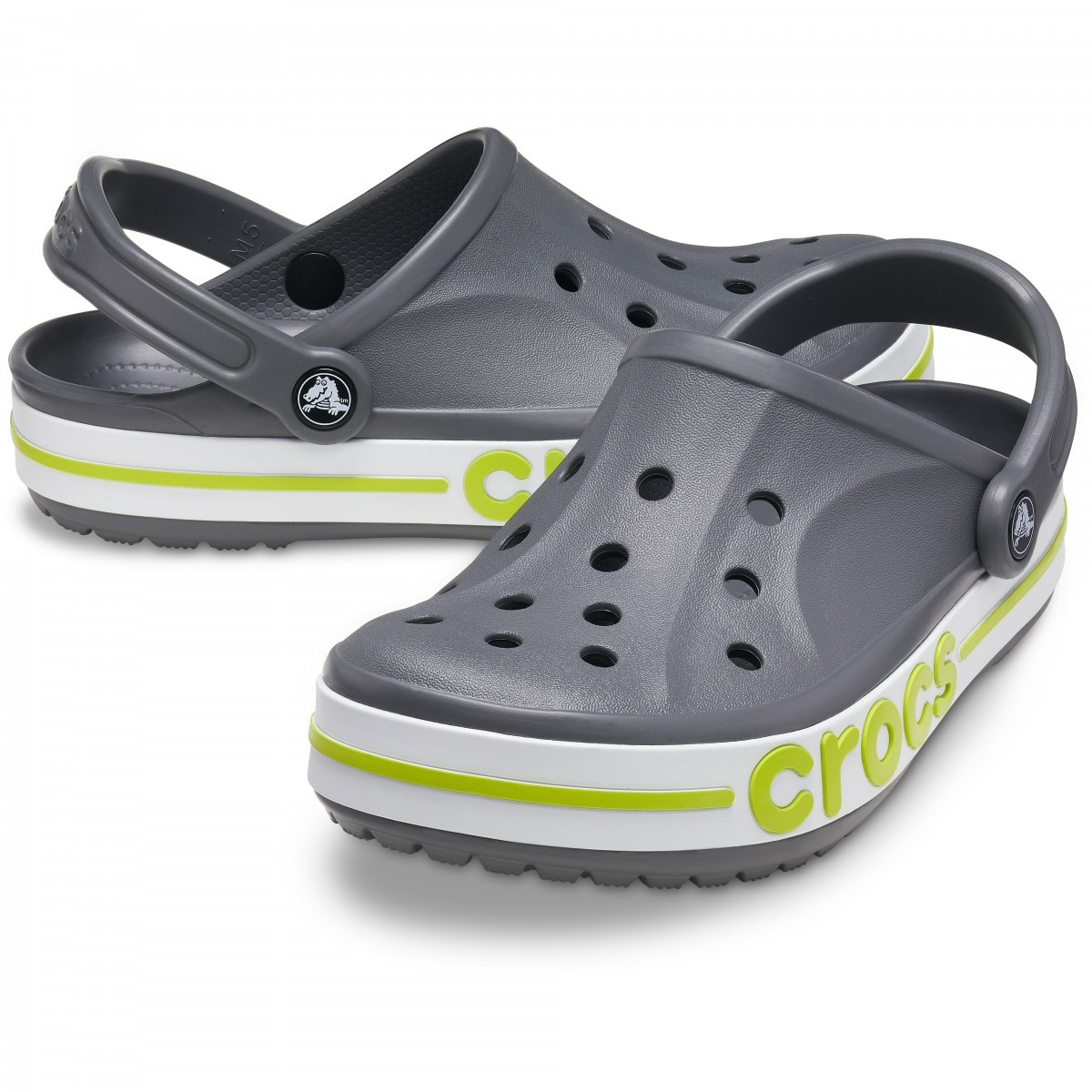 Saboti Crocs Bayaband Clog Gri - Slate grey/Lime Punch - 5 | YEO