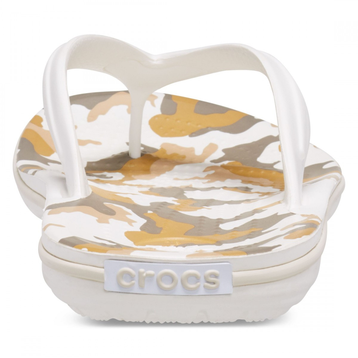 Șlapi Crocs Crocband Printed Flip Alb - White/Multi - 3 | YEO