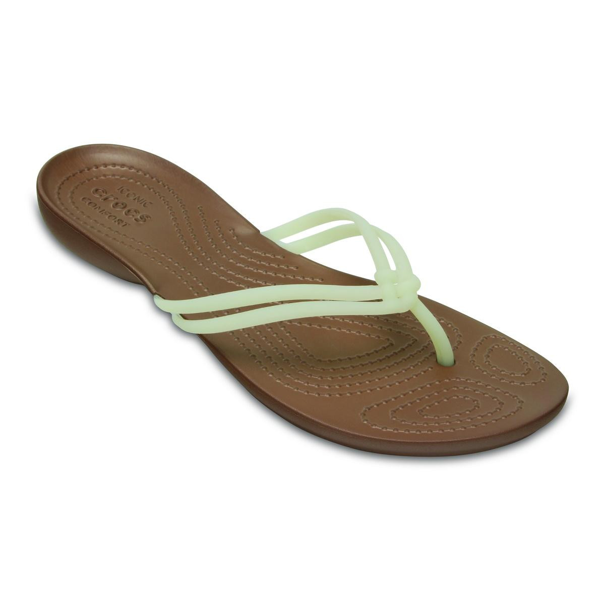 Slapi Crocs Isabella Flip Maro - White/Bronze - 1 | YEO
